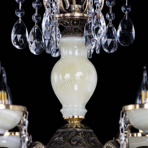 Люстра бронзовая Оникс белый №6/1 лучик в Кирове Гусь Хрустальный