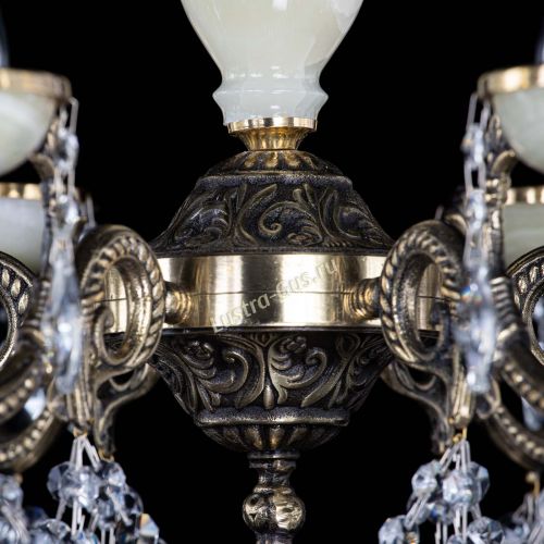 Люстра бронзовая Оникс белый №6/1 лучик в Кирове Гусь Хрустальный