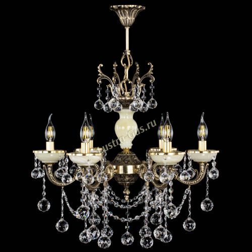 Люстра бронзовая Оникс белый №6/1 шар в Кирове Гусь Хрустальный