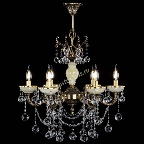 Люстра бронзовая Оникс белый №6/1 шар в Кирове Гусь Хрустальный