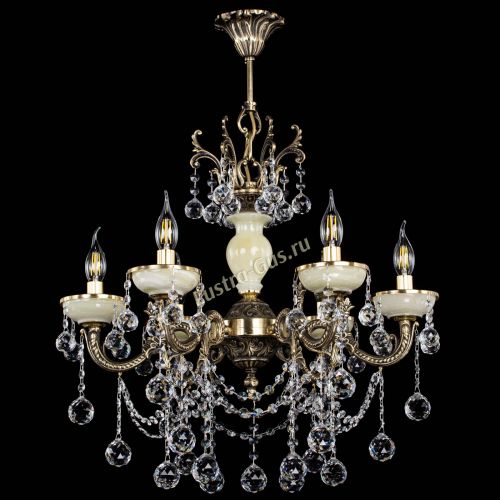 Люстра бронзовая Оникс белый №6/1 шар в Кирове Гусь Хрустальный