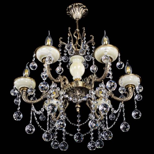 Люстра бронзовая Оникс белый №6/1 шар в Кирове Гусь Хрустальный