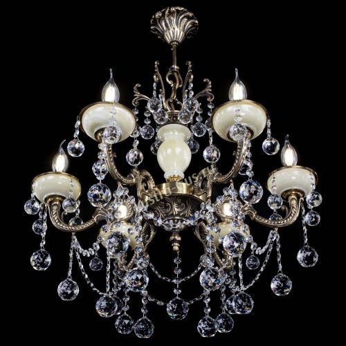 Люстра бронзовая Оникс белый №6/1 шар в Кирове Гусь Хрустальный