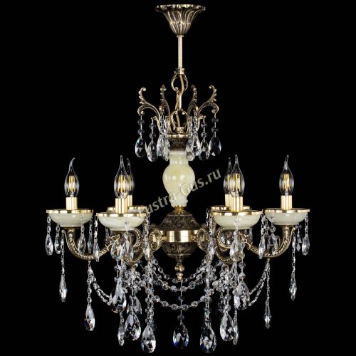 Люстра бронзовая Оникс белый №6/1 журавлик в Кирове Гусь Хрустальный