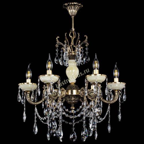 Люстра бронзовая Оникс белый №6/1 журавлик в Кирове Гусь Хрустальный