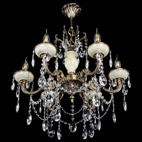 Люстра бронзовая Оникс белый №6/1 журавлик в Кирове Гусь Хрустальный