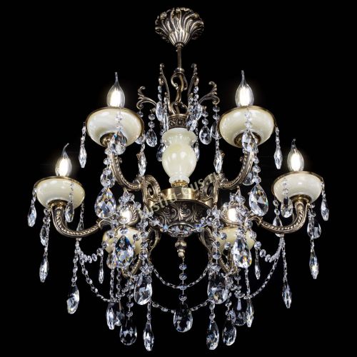 Люстра бронзовая Оникс белый №6/1 журавлик в Кирове Гусь Хрустальный