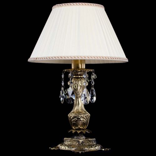 Бронзовая настольная лампа Антик №1 Лучик с абажуром в Кирове Гусь Хрустальный