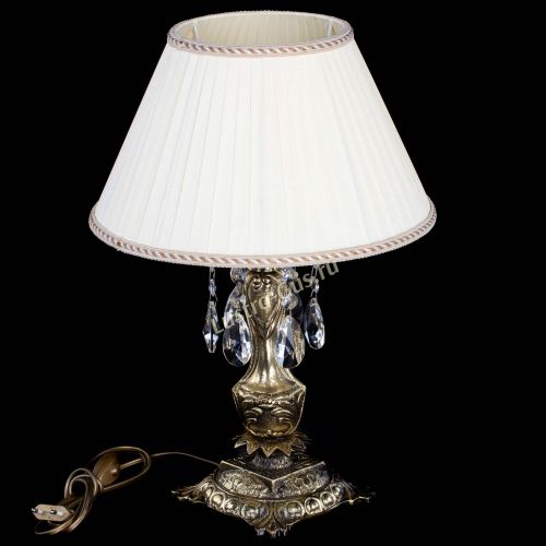 Бронзовая настольная лампа Антик №1 Лучик с абажуром в Кирове Гусь Хрустальный