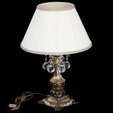 Бронзовая настольная лампа Антик №1 Шар  с абажуром в Кирове