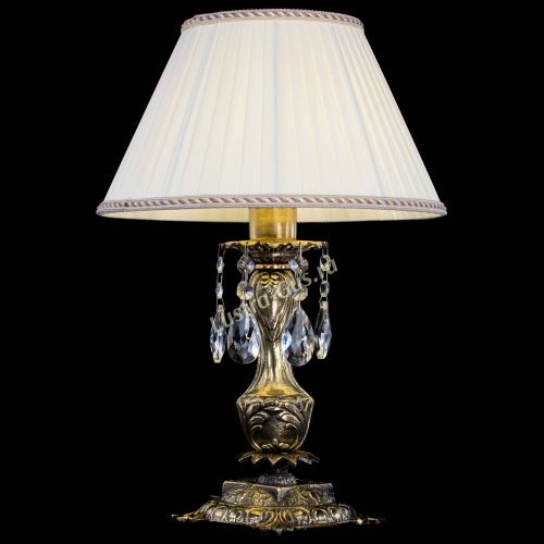 Бронзовая настольная лампа Антик №1 Журавлик с абажуром в Кирове Гусь Хрустальный