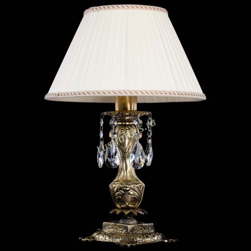 Бронзовая настольная лампа Антик №1 Журавлик с абажуром в Кирове Гусь Хрустальный