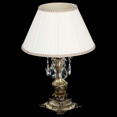 Бронзовая настольная лампа Антик №1 Журавлик с абажуром в Кирове Гусь Хрустальный