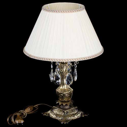 Бронзовая настольная лампа Антик №1 Журавлик с абажуром в Кирове Гусь Хрустальный