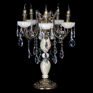 Бронзовая настольная лампа Антик №5 с камнем