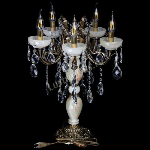 Настольная лампа Антик №5 с камнем в Кирове Гусь Хрустальный