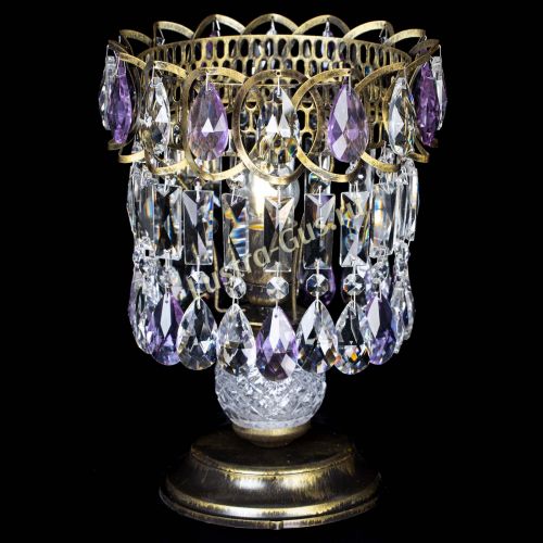 Настольная лампа Астра №1 под бронзу Фиолетовая в Кирове Гусь Хрустальный