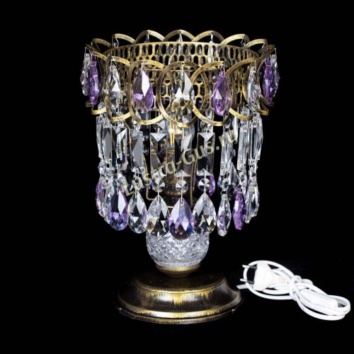 Настольная лампа Астра №1 под бронзу Фиолетовая в Кирове Гусь Хрустальный