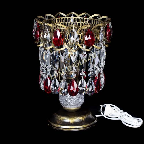 Настольная лампа Астра №1 под бронзу Красная в Кирове Гусь Хрустальный