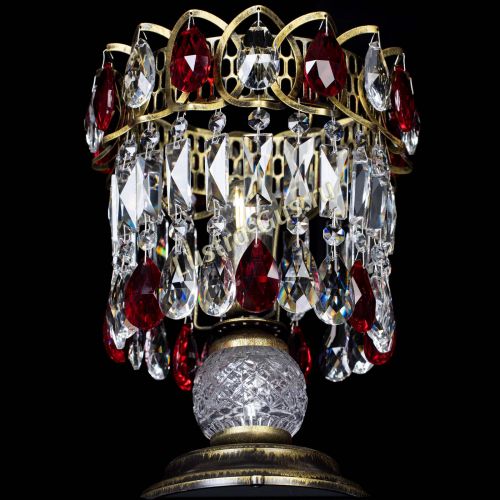 Настольная лампа Астра №1 под бронзу Красная в Кирове Гусь Хрустальный