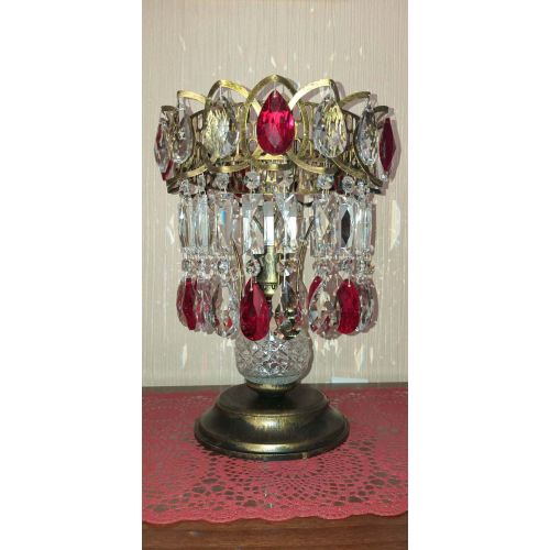 Настольная лампа Астра №1 под бронзу Красная в Кирове Гусь Хрустальный