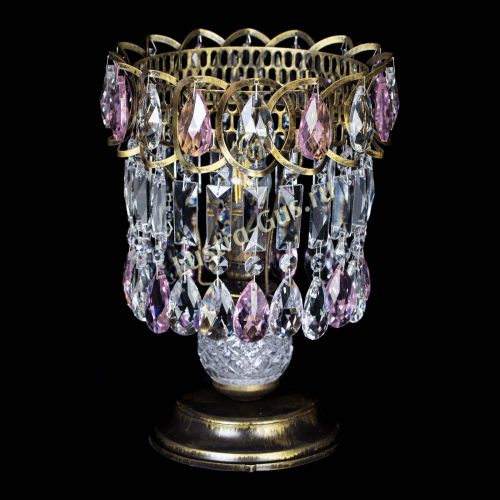 Настольная лампа Астра №1 под бронзу Розовая в Кирове Гусь Хрустальный