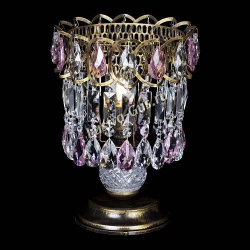 Настольная лампа Астра №1 под бронзу Розовая в Кирове Гусь Хрустальный