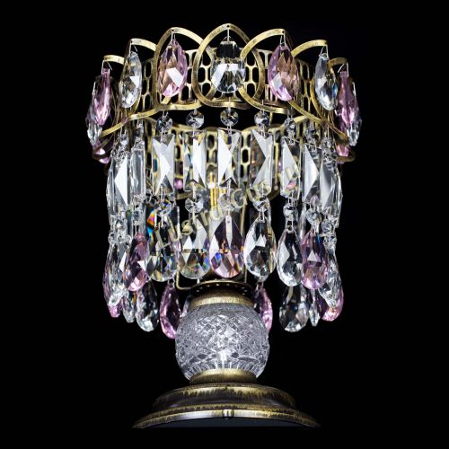 Настольная лампа Астра №1 под бронзу Розовая в Кирове Гусь Хрустальный