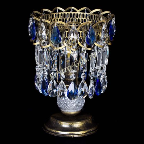 Настольная лампа Астра №1 под бронзу Синяя в Кирове Гусь Хрустальный