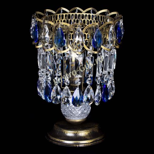 Настольная лампа Астра №1 под бронзу Синяя в Кирове Гусь Хрустальный