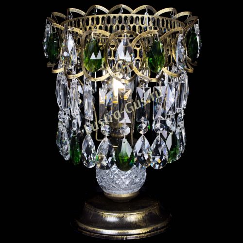 Настольная лампа Астра №1 под бронзу Зеленая в Кирове Гусь Хрустальный