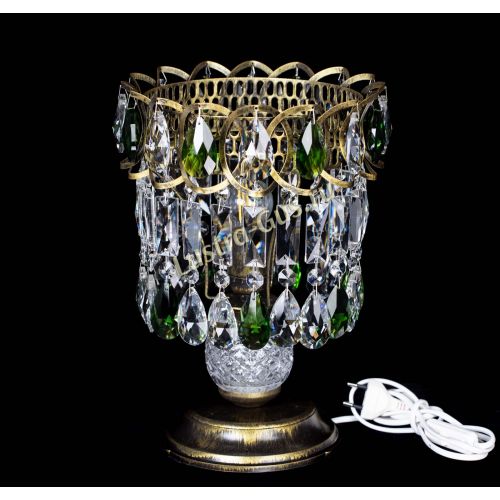 Настольная лампа Астра №1 под бронзу Зеленая в Кирове Гусь Хрустальный