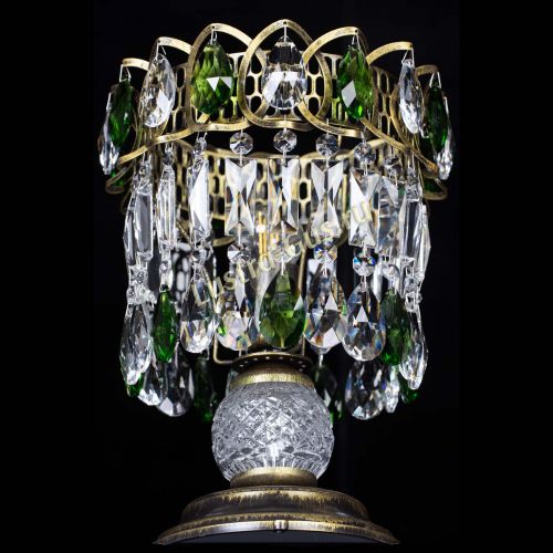 Настольная лампа Астра №1 под бронзу Зеленая в Кирове Гусь Хрустальный