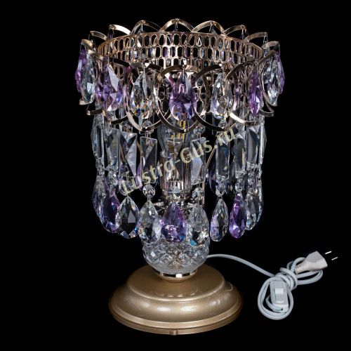 Настольная лампа Астра №1 фиолетовая в Кирове Гусь Хрустальный