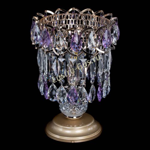 Настольная лампа Астра №1 фиолетовая в Кирове Гусь Хрустальный