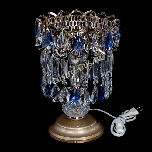 Настольная лампа Астра №1 синяя в Кирове Гусь Хрустальный