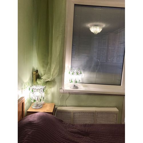 Настольная лампа Астра №1 зеленая в Кирове Гусь Хрустальный