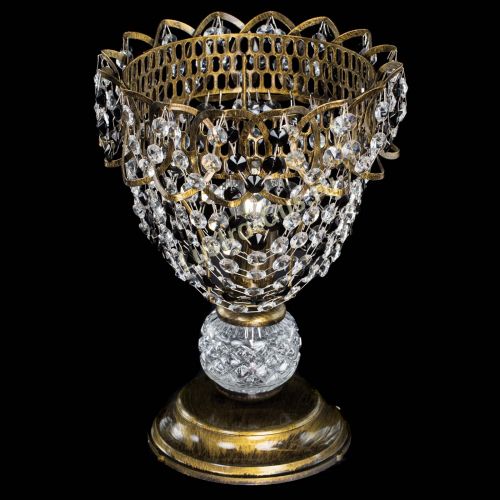 Настольная лампа Астра ажур №1 под бронзу Черная в Кирове Гусь Хрустальный