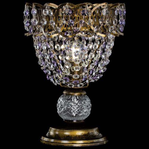 Настольная лампа Астра ажур №1 под бронзу Фиолетовая в Кирове Гусь Хрустальный