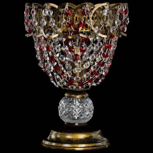 Настольная лампа Астра ажур №1 под бронзу Красная в Кирове Гусь Хрустальный