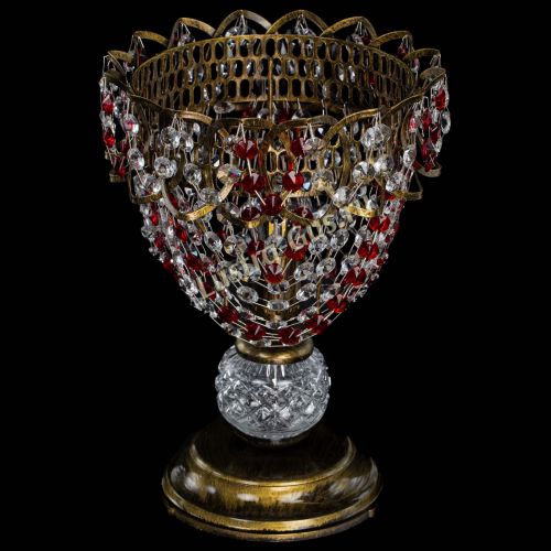 Настольная лампа Астра ажур №1 под бронзу Красная в Кирове Гусь Хрустальный