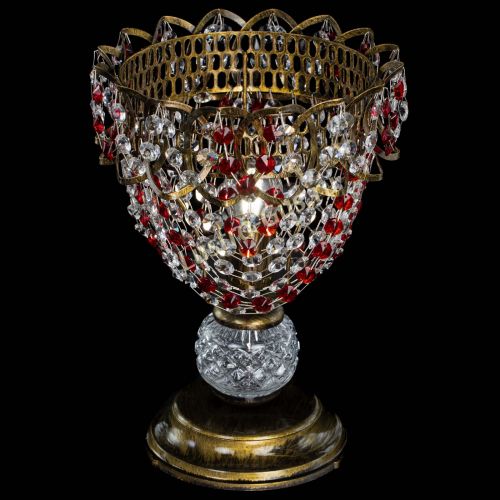 Настольная лампа Астра ажур №1 под бронзу Красная в Кирове Гусь Хрустальный