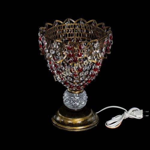 Настольная лампа Астра ажур №1 под бронзу Красная в Кирове Гусь Хрустальный