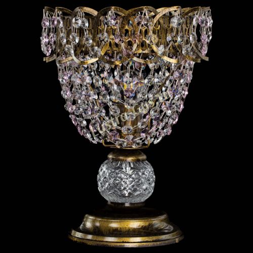 Настольная лампа Астра ажур №1 под бронзу Розовая в Кирове Гусь Хрустальный