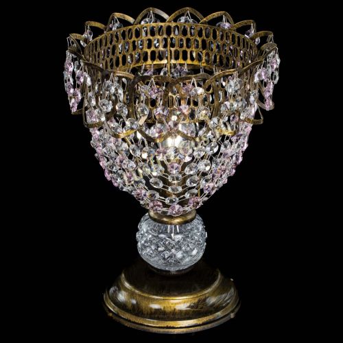 Настольная лампа Астра ажур №1 под бронзу Розовая в Кирове Гусь Хрустальный