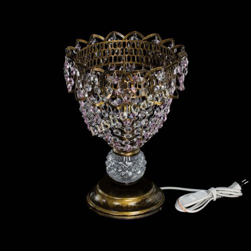 Настольная лампа Астра ажур №1 под бронзу Розовая в Кирове Гусь Хрустальный