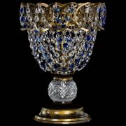 Настольная лампа Астра ажур №1 под бронзу Синяя