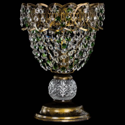 Настольная лампа Астра ажур №1 под бронзу Зеленая в Кирове Гусь Хрустальный