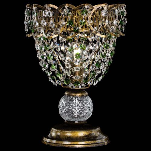 Настольная лампа Астра ажур №1 под бронзу Зеленая в Кирове Гусь Хрустальный