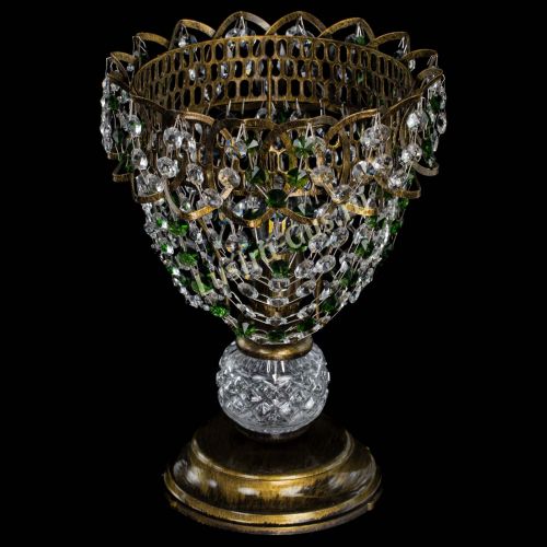 Настольная лампа Астра ажур №1 под бронзу Зеленая в Кирове Гусь Хрустальный